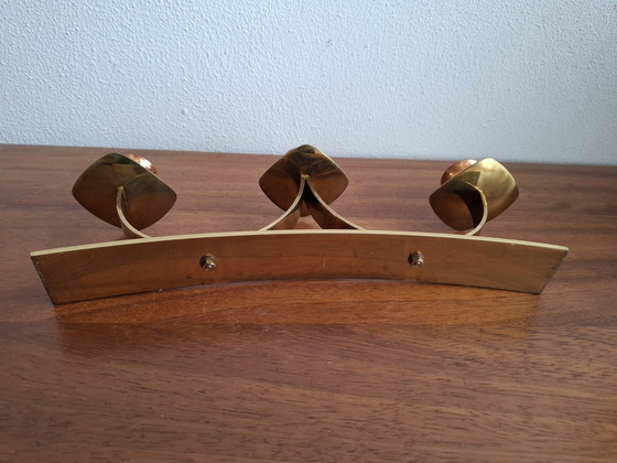 Image 1 of Chandelier vintage en cuivre et laiton