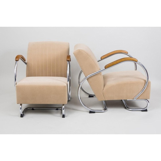 Image 1 of Ensemble de salon vintage en acier chromé par Kovona, Tchécoslovaquie 1960