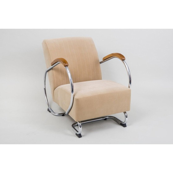 Image 1 of Ensemble de salon vintage en acier chromé par Kovona, Tchécoslovaquie 1960