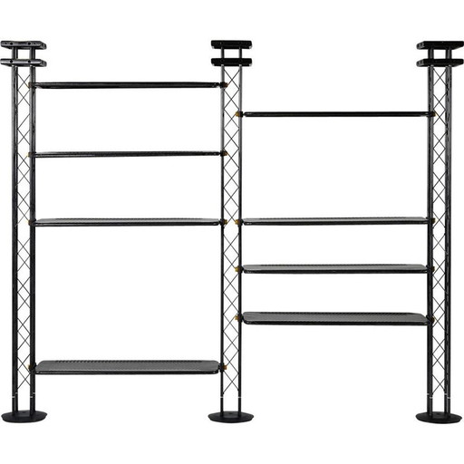 Système d'étagères vintage industriel post-moderne par Orezero, Italie 1980