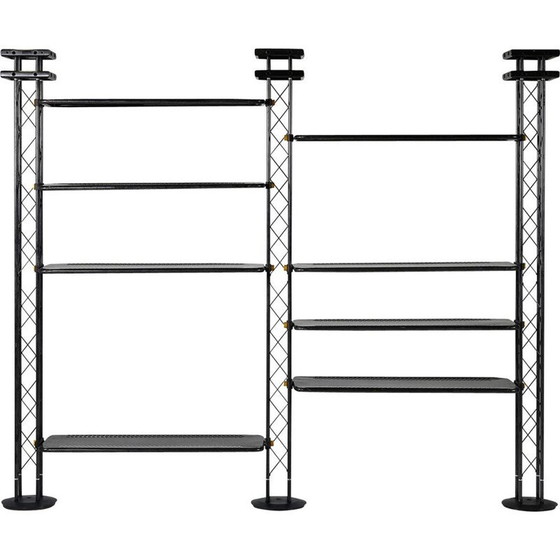 Image 1 of Système d'étagères vintage industriel post-moderne par Orezero, Italie 1980