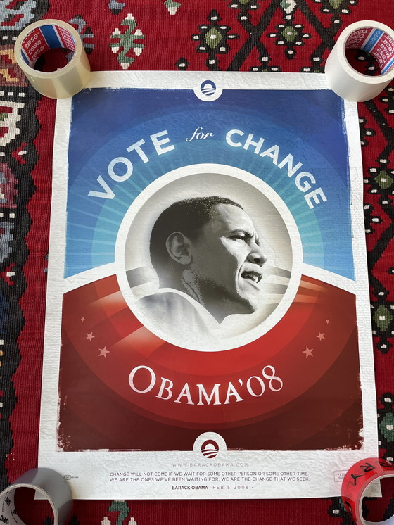 Image 1 of Votez pour le changement - Obama '08 - Affiche de campagne 2008 de Barack Obama