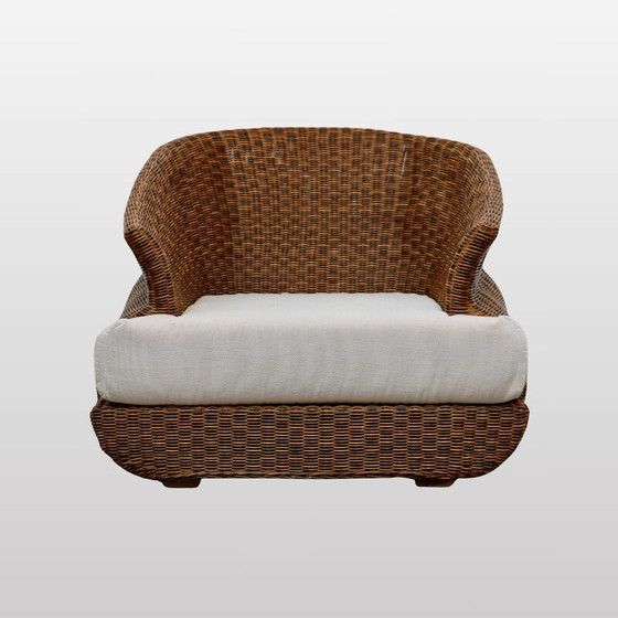 Image 1 of Paire de fauteuils en rotin vintage, Italie 1960