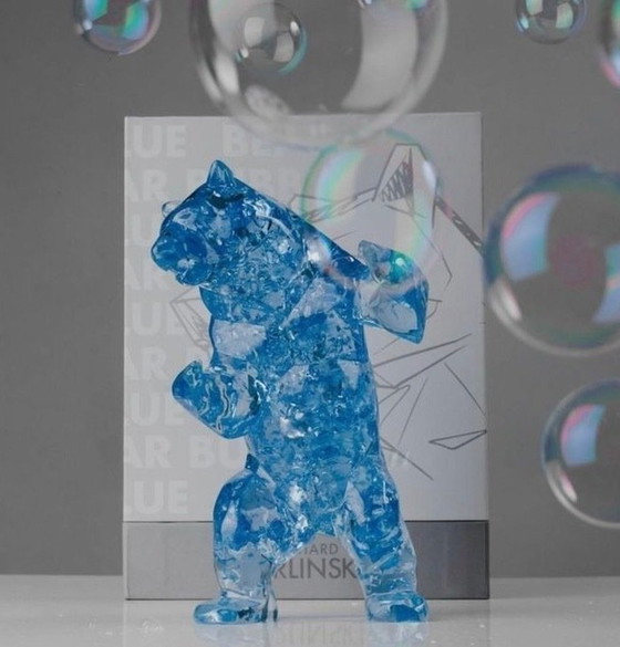 Image 1 of Richard Orlinski Bear Bubble Blue