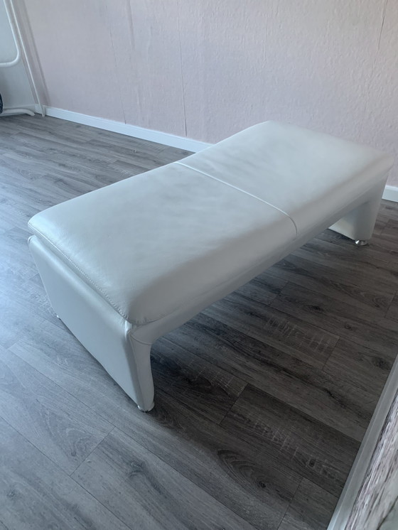 Image 1 of Banquette en cuir véritable blanc pur de la marque Leu Nouveau