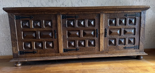 Armoire en chêne brutaliste (buffet)