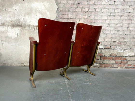 Image 1 of Chaises de cinéma belges Art déco de Fibrocit