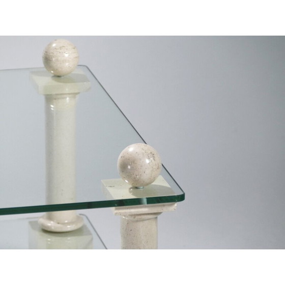 Image 1 of Table basse vintage en travertin par Philippe Barbier, 1970