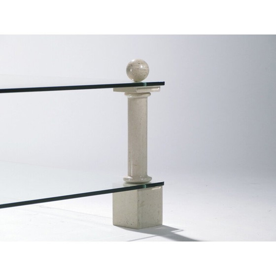 Image 1 of Table basse vintage en travertin par Philippe Barbier, 1970