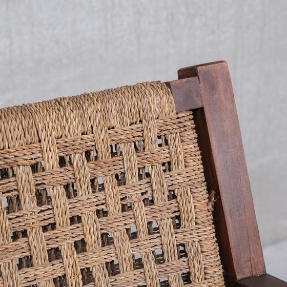 Image 1 of Fauteuil Art Déco vintage français en bois et corde par Francis Jourdain, années 1930