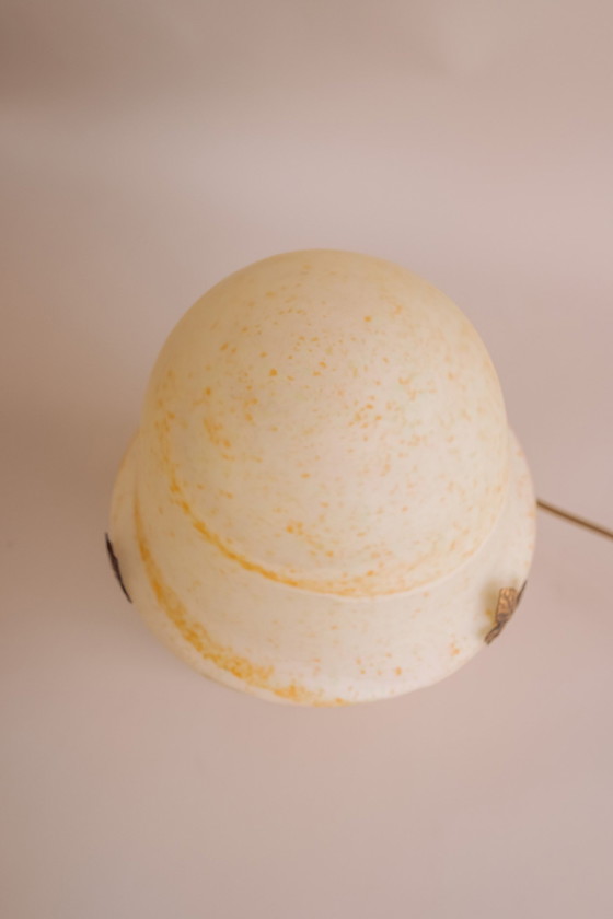 Image 1 of Vintage Paté De Verre mushroom lamp van La Rochère