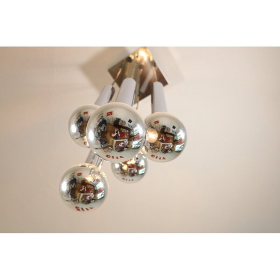 Image 1 of Pendentif cascade chromé vintage par Motoko Ishii pour Staff, 1970