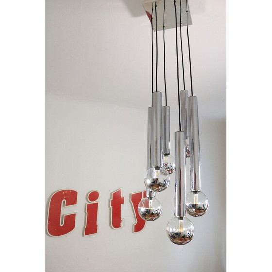 Image 1 of Pendentif cascade chromé vintage par Motoko Ishii pour Staff, 1970