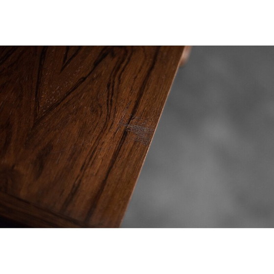 Image 1 of Table d'appoint vintage danoise en bois de rose avec panier en osier, 1960s
