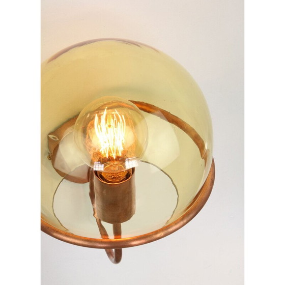 Image 1 of Applique en cuivre et verre du Mid Century