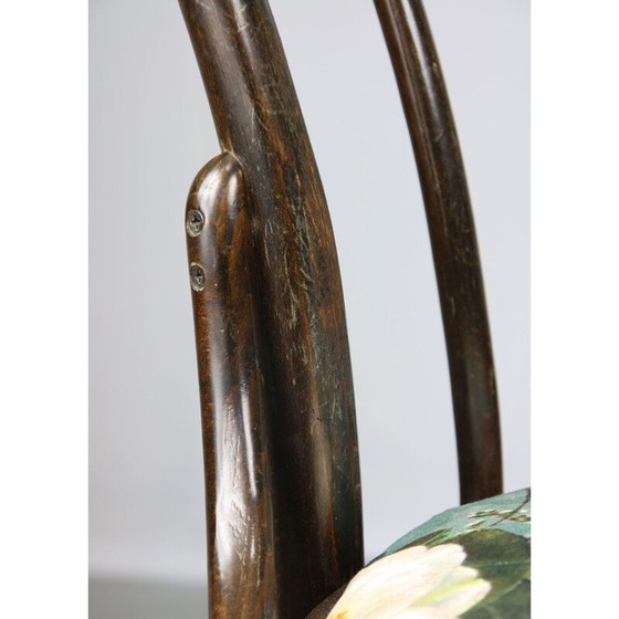 Image 1 of Ensemble de 4 chaises de salle à manger Thonet No. 18 en velours marron foncé