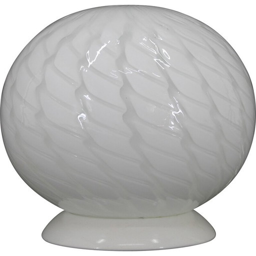 Lampe de table vintage en verre, Italie 1980