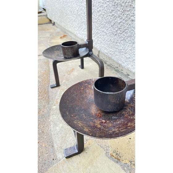 Image 1 of Paire de chandeliers vintage en acier