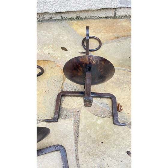 Image 1 of Paire de chandeliers vintage en acier