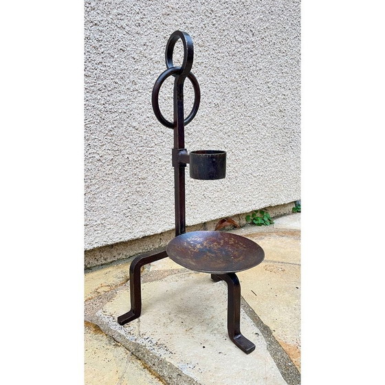 Image 1 of Paire de chandeliers vintage en acier