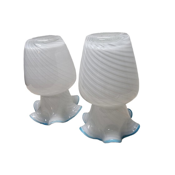 Image 1 of 2 Vases Vintage Murano Style Swirl