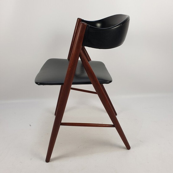 Image 1 of Fauteuil danois du milieu du siècle en teck avec tapisserie d'ameublement, années 1960.