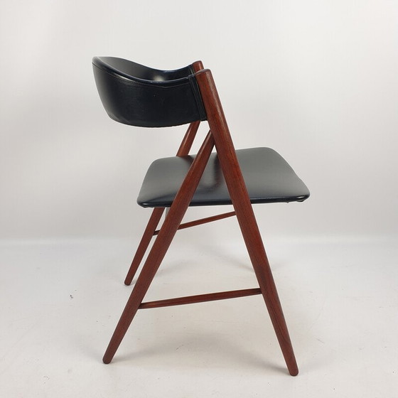 Image 1 of Fauteuil danois du milieu du siècle en teck avec tapisserie d'ameublement, années 1960.
