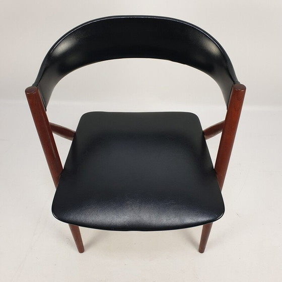Image 1 of Fauteuil danois du milieu du siècle en teck avec tapisserie d'ameublement, années 1960.