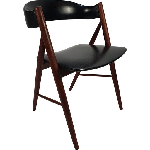 Fauteuil danois du milieu du siècle en teck avec tapisserie d'ameublement, années 1960.