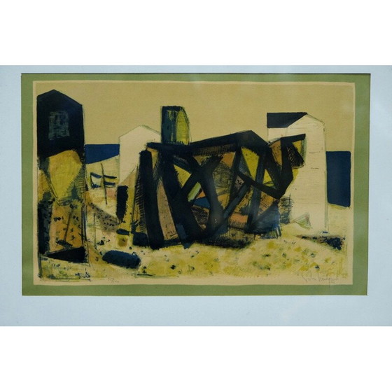 Image 1 of Lithographie abstraite vintage de Gosta Lindqvist, 1954