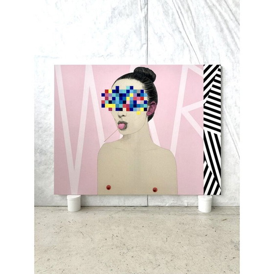 Image 1 of Technique mixte vintage sur toile "Mateo Andrea" par Razzle Dazzle, 2022