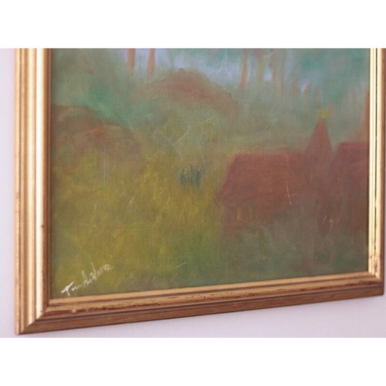 Image 1 of Paysage vintage à l'huile sur toile de Tom Arvidsson