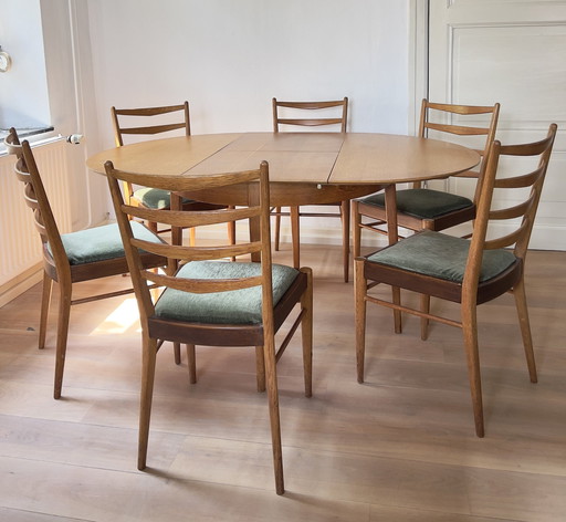 6x Pastoe Model St09 Eettafel Stoelen Door Cees Braakman