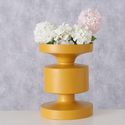 Table d'appoint moderne en métal jaune ocre