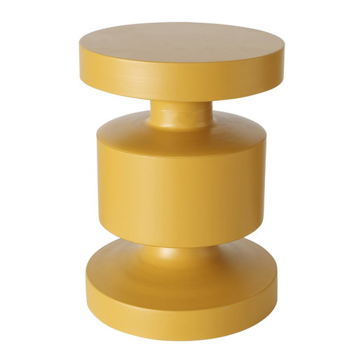 Table d'appoint moderne en métal jaune ocre