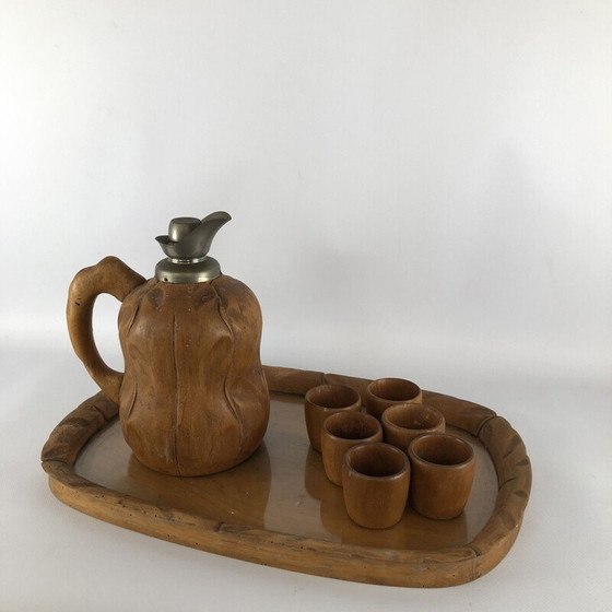 Image 1 of Ensemble carafe, plateau et verres par Aldo Tura pour Macabo, années 1950