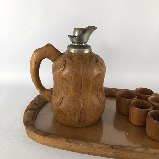 Image 1 of Ensemble carafe, plateau et verres par Aldo Tura pour Macabo, années 1950