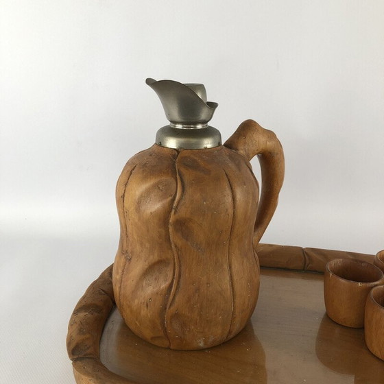 Image 1 of Ensemble carafe, plateau et verres par Aldo Tura pour Macabo, années 1950