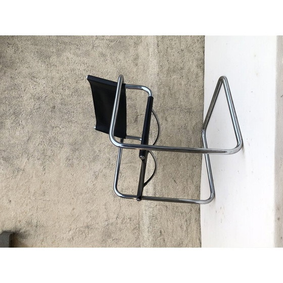 Image 1 of Fauteuil vintage en tube et cuir par Marcel Breuer