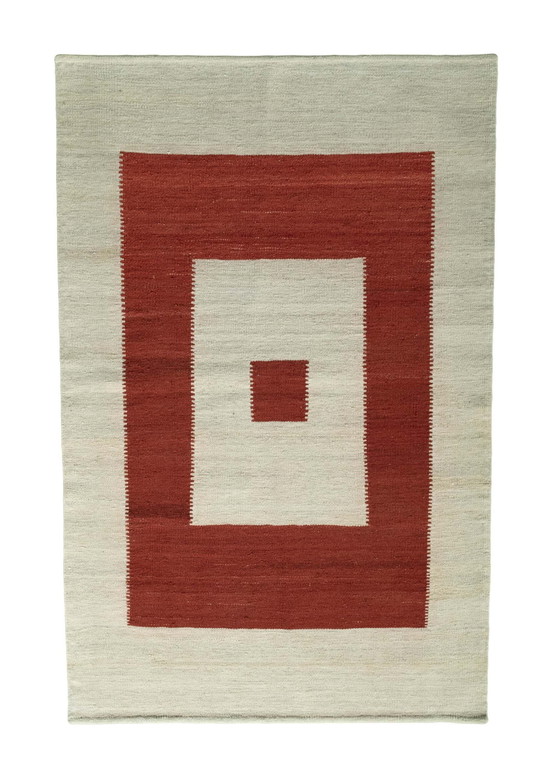 Image 1 of Designer Kilim Fars tissé à la main - 193 X 125 cm (Nouveau) - Elégance minimaliste