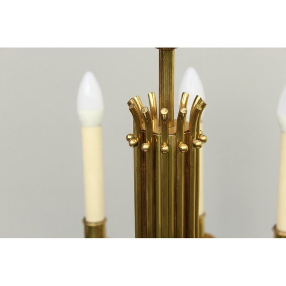 Image 1 of Lustre vintage en laiton par Vereinigte Werkstätten, Allemagne années 1950