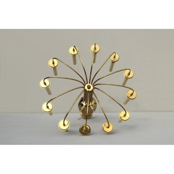 Image 1 of Lustre vintage en laiton par Vereinigte Werkstätten, Allemagne années 1950