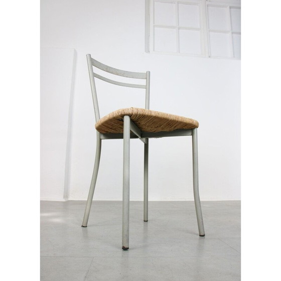 Image 1 of Chaise vintage en paille et métal, Italie
