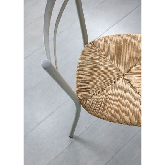 Image 1 of Chaise vintage en paille et métal, Italie