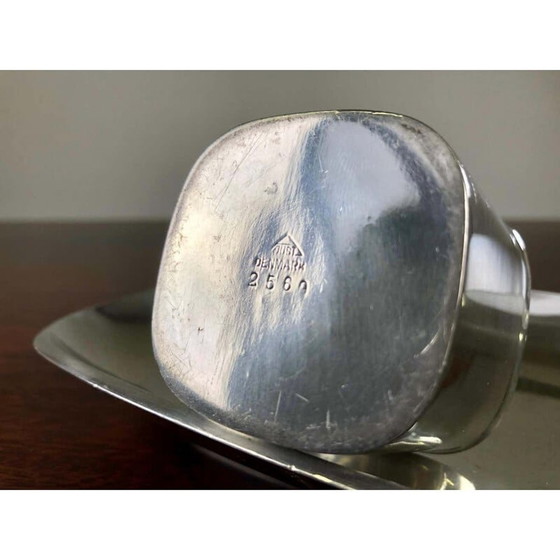 Image 1 of Plat de service et bol vintage en étain par Just Andersen, Danemark 1940