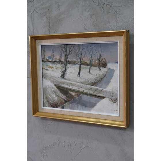 Image 1 of Peinture à l'huile moderne d'Alfred Pedersen, Danemark 1970