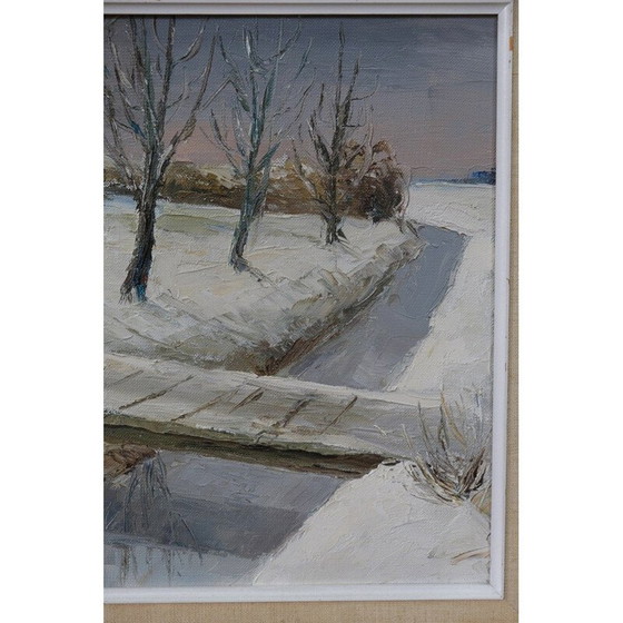 Image 1 of Peinture à l'huile moderne d'Alfred Pedersen, Danemark 1970