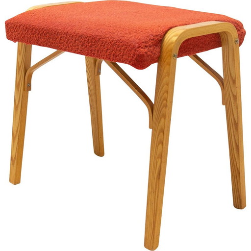 Tabouret vintage en bois courbé par Dřevopodnik Holešov, 1970