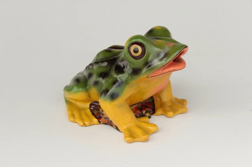 Grande grenouille en céramique Comme gargouille, Mid Century Figure de jardin