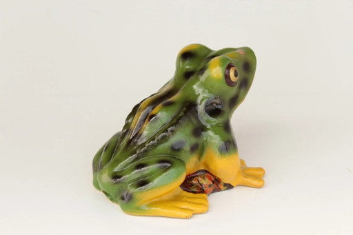 Grande grenouille en céramique Comme gargouille, Mid Century Figure de jardin